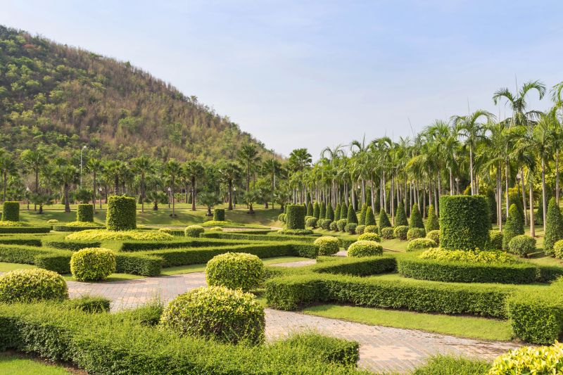 Trimmed Shrubs with Sharp Edges